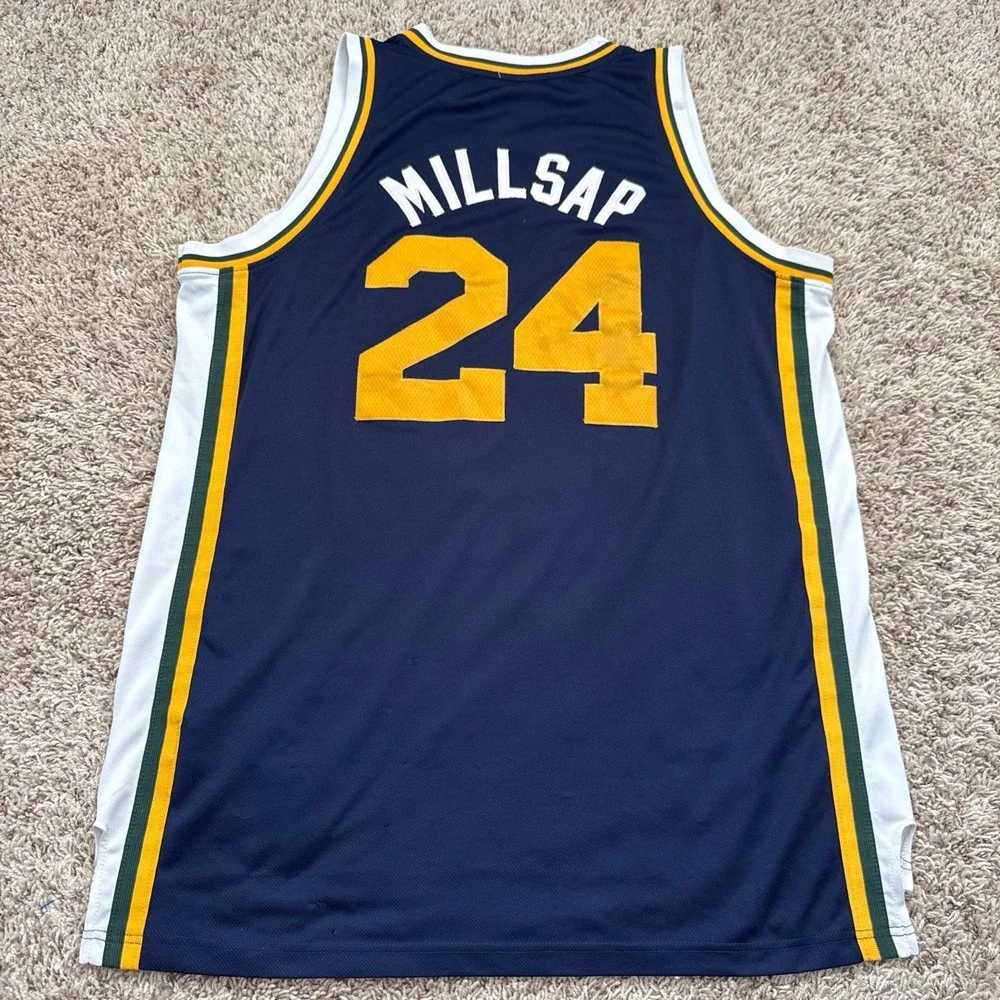Adidas NBA Utah Jazz Paul Millsap 24 Jersey Navy Blue XL 7912A Y2K 2000s